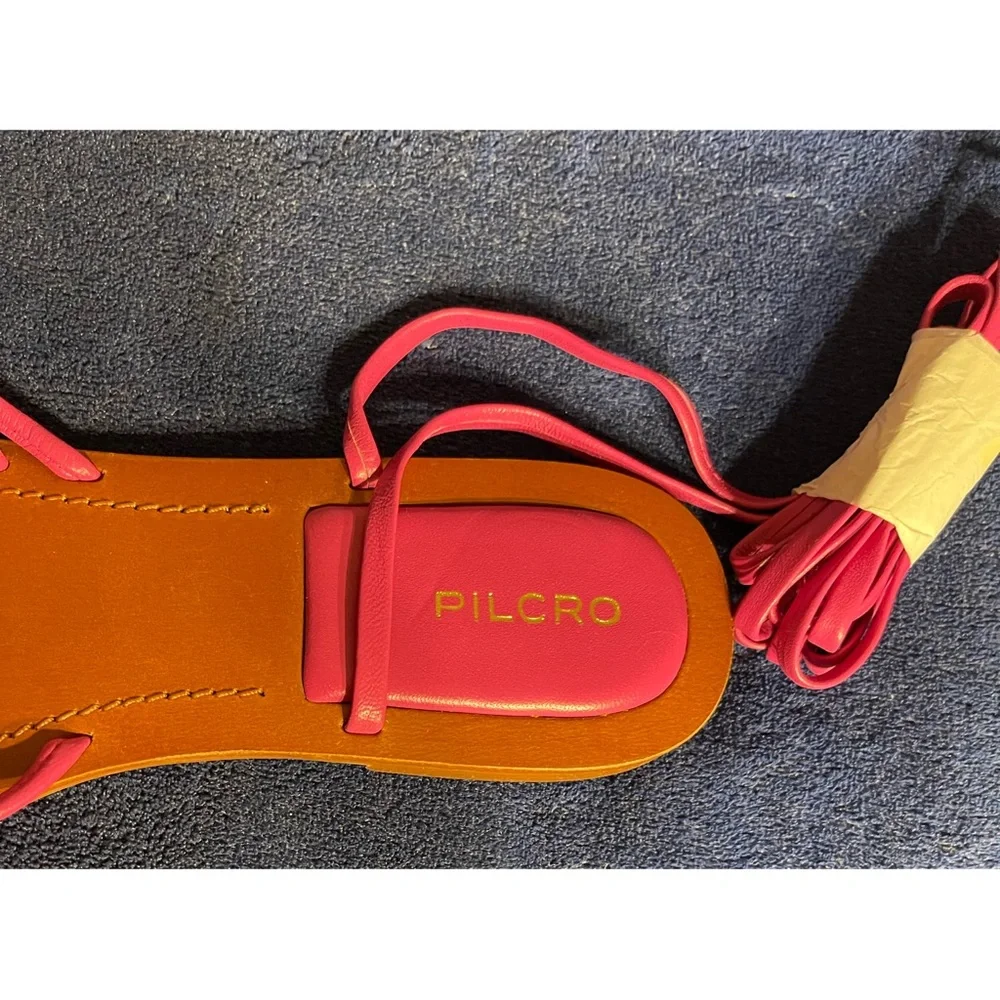 Anthropologie Pilcro Pink Tie-Up Strappy Sandals NWT SZ 10 - Picture 8 of 16
